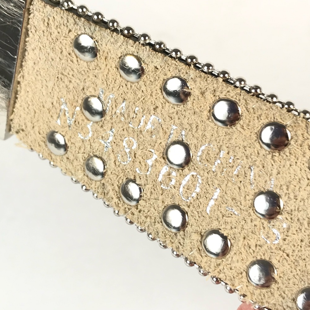 Vintage Black Studded Western Belt with Silver Buckle - Picture 4 of 5